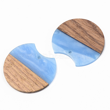 Opaque Resin & Walnut Wood Pendants(RESI-S389-001A-C)-3