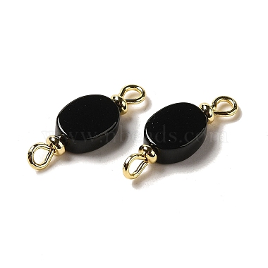 Natural Black Onyx(Dyed & Heated) Connector Charms(FIND-C046-05G)-2