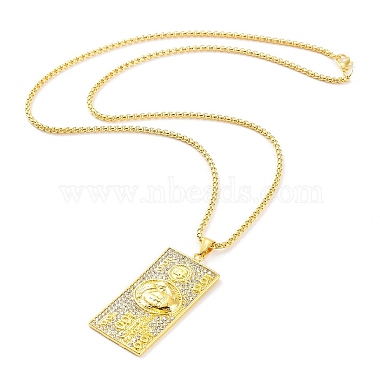 Golden Alloy Rhinestone Pendant Necklaces(NJEW-P284-02G)-2