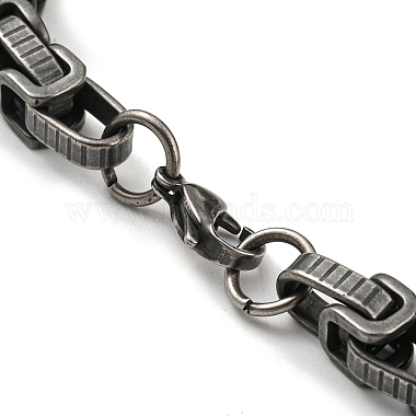 Ion Plating(IP) 201 Stainless Steel Byzantine Chain Bracelets(BJEW-D030-02B)-4
