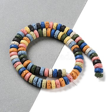 Brins de perles teintées en pierre de lave synthétique(G-H311-09-09)-2
