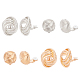 4 Pairs 4 Style Alloy Round Knot Clip-on Earrings for Women(EJEW-AN0004-31)-1