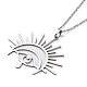 201 collier pendentif soleil et oeil en acier inoxydable avec chaînes câblées(NJEW-Q317-02P)-2