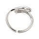 латунное открытое кольцо-манжета с цветком тюльпана(RJEW-q782-02P)-3