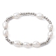 4Pcs 4 Style Natural Pearl & Brass Beaded Stretch Bracelets Set for Women(BJEW-JB09662-02)-3