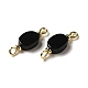 Natural Black Onyx(Dyed & Heated) Connector Charms(FIND-C046-05G)-2