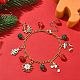 Christmas Sock & Tree & Snowflake Alloy Enamel Charm Bracelets(BJEW-JB09526)-2