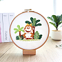 DIY Display Decoration Embroidery Kit, including Embroidery Needles & Thread & Fabric, Monkey Pattern, 118x124mm