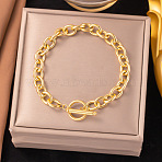 304 Stainless Steel Chain Bracelets for Women, Golden, 7-7/8 inch(19.9cm)(BJEW-Z106-03G)