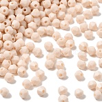 Opaque Glass Beads, Bicone, Faceted, Beige, 4x3.5mm, Hole: 0.8mm, about 720pcs/bag(GLAA-K072-03C)
