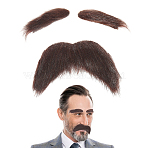 Cloth Eyebrows and Beards for Cosplay Costume Supplies, Coffee, 25~75x60~100x5mm(DIY-WH0542-54B)