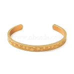Ion Plating(IP) 304 Stainless Steel Star Cuff Bangles, Golden, Inner Diameter: 2-1/4 inch(5.8cm)(BJEW-F464-G-01)