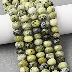 Natural Yellow Turquoise(Jasper) Beads Strands, Rondelle, Faceted, 8x5.5~6mm, Hole: 1mm, about 62pcs/strand, 15.04''(38.2cm)(G-B179-A02-6x8mm)