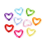 Transparent Acrylic Bead Frames, Dyed, Heart, Mixed Color, 15x16.5x4mm, Hole: 1.8~2mm(X-TACR-T015-017)