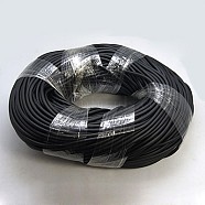Solid Synthetic Rubber Beading Cord, Black, Round, No Hole, Black, 4.0mm, about 43.74 yards(40m)/1000g(H0PWK015)