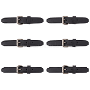 6 Sets PU Imitation Leather Sew on Toggle Buckles, Tab Closures, Cloak Clasp Fasteners, with Iron Roller Buckles, Gunmetal, 11.5~14.4x1.6~2.3x0.9cm(FIND-FG0001-85)