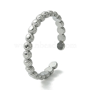 Non-Tarnish 304 Stainless Steel Open Cuff Ring, Stainless Steel Color, Inner Diameter: 17.8mm(RJEW-L110-047P)