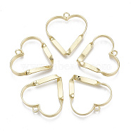 Alloy Pendants, Twisted,  Heart, Light Gold, 30x30x3.5mm, Hole: 2mm(PALLOY-S132-086)