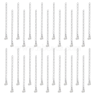 30Pcs 304 Stainless Steel Curb Chain Extender, End Chains with Heart Chain Tabs, Stainless Steel Color, 70x3mm(STAS-UN0053-92)