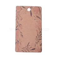 Cardboard Earring Display Cards, Rectangle with Flower Pattern, BurlyWood, 9x5x0.04cm, Hole: 1.5mm(X-CDIS-F003-15B)