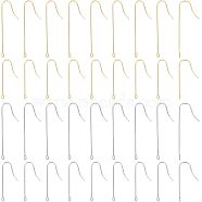 160Pcs 4 Style 316 Surgical Stainless Steel Earring Hooks, with Vertical Loops, Golden & Stainless Steel Color, 28~40x3mm, Hole: 1.5mm, 21 Gauge, Pin: 0.7mm, 40pcs/style(STAS-UN0039-38)