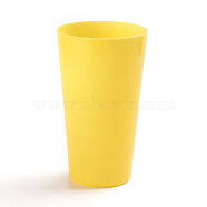 Polypropylene(PP) Cups, Blank Reusable Drink Tumblers, for DIY Projects or BBQ Picnics, Yellow, 8.55x14.95cm(KY-WH0020-57A)