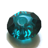 Imitation Austrian Crystal Beads, Grade AAA, Faceted, Flat Round, Dark Cyan, 4.5x2.5mm, Hole: 0.7~0.9mm(SWAR-F061-2x5mm-24)