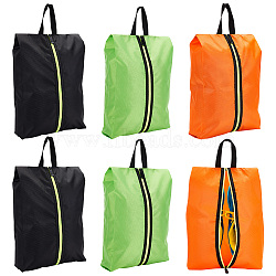 WADORN 6Pcs 3 Colors Rectangle Oxford Fabric & Nylon Waterproof Shoes Storage Zipper Bags, Portable Travel Dustproof Clothes Plastic Zipper Organizer Pouches, Mixed Color, 39.6x24x0.2cm, 2pcs/color(ABAG-WR0001-07)