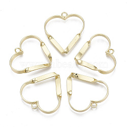 Alloy Pendants, Twisted,  Heart, Light Gold, 30x30x3.5mm, Hole: 2mm(PALLOY-S132-086)