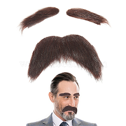 Cloth Eyebrows and Beards for Cosplay Costume Supplies, Coffee, 25~75x60~100x5mm(DIY-WH0542-54B)