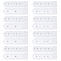 48 Sets PE Plastic 7 Holes Hats Replacement Fasteners Buckle, Strap Extender, Baseball Cap Cowboy Hat Snap Strap Clip, White, 81x20x4mm, Hole: 2.6mm(FIND-BC0004-85)