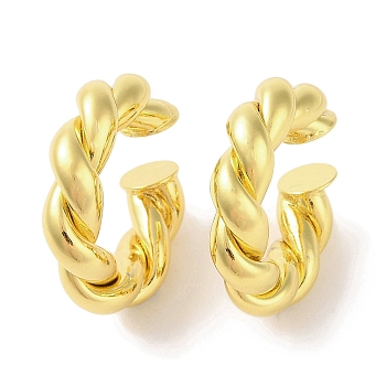 Brass Cuff Earrings for Women, Real 18K Gold Plated, 25x6mm