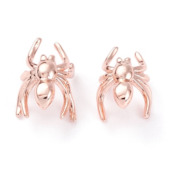 Brass Cuff Earrings, Spider, Rose Gold, 15x8.5x8.5mm