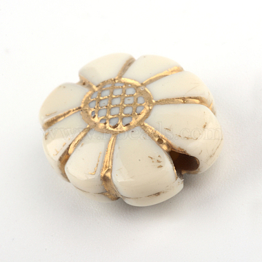 Flower Plating Acrylic Beads(PACR-Q102-09A)-2