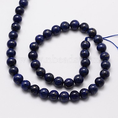Brins de perles rondes en lapis-lazuli naturel de grade a(X-G-M264-13)-2