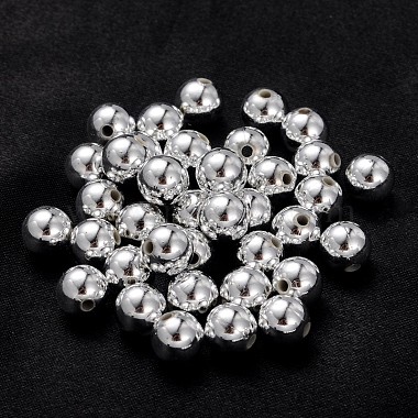 8mm Silver Round Acrylic Beads