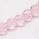 Misty Rose Color Faceted(32 Facets) Round Glass Beads Strands(X-EGLA-J042-6mm-19)-3