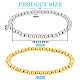 4Pcs 2 Colors 201 Stainless Steel Round Beaded Stretch Bracelets Set for Men Women(BJEW-BC0001-15A)-2