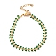 Enamel Ear of Wheat Link Chains Bracelet(BJEW-P271-02G-07)-1