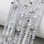 Natural White Tourmaline Beads Strands, Rondelle, Faceted, 4x2.5mm, Hole: 0.6mm, about 151pcs/strand, 14.96''(38cm)(G-L651-B05-4x2mm-01)