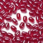 Opaque Glass Beads, Oval, Crimson, 9x6mm, Hole: 1.5mm, 825pcs/pound(GLAA-Z012-01I)