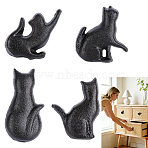 4Pcs 4 Styles Iron Drawer Cabinets Pull Handles, Black, Cat Shape, 36~55x39~58x25mm, 1pc/style(FIND-GA0008-93)