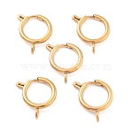 Ion Plating(IP) 304 Stainless Steel Spring Ring Clasps, Golden, 20x16x2.5mm, Hole: 3mm(STAS-E104-09D)