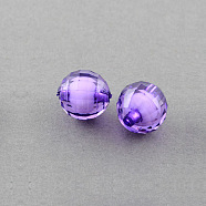 Transparent Acrylic Beads, Bead in Bead, Faceted, Round, Dark Orchid, 20mm, Hole: 2mm(X-TACR-S086-20mm-10)