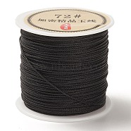 50 Yards Nylon Chinese Knot Cord, Nylon Jewelry Cord for Jewelry Making, Black, 0.8mm(NWIR-C003-01A-07)