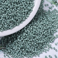 MIYUKI Delica Beads Small, Cylinder, Japanese Seed Beads, 15/0, (DBS0374) Matte Opaque Sea Foam Luster, 1.1x1.3mm, Hole: 0.7mm, about 3500pcs/10g(X-SEED-J020-DBS0374)
