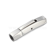 316 Stainless Steel Bayonet Clasps, Stainless Steel Color, 28x6.5x7mm, Hole: 4mm(STAS-K282-07C-P)