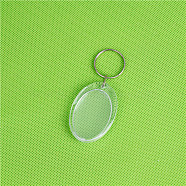 Acrylic Photo Frame Keychain, with Iron Split Key Rings, Oval, 4.9x3.4cm(KEYC-YW0001-07-G)