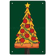 Tinplate Sign Poster, Vertical, for Home Wall Decoration, Rectangle, Christmas Tree Pattern, 300x200x0.5mm(AJEW-WH0157-434)