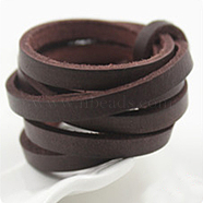 Flat Leather Jewelry Cord, Jewelry DIY Making Material, Coconut Brown, 5x2mm, about 5m/pc(WL-WH0008-01B-03)